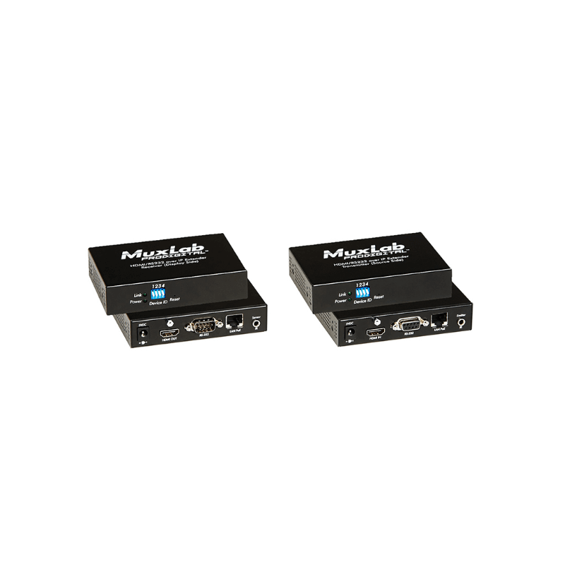 Подовжувач MuxLab провідний HDMI / RS232 over IP Extender Kit with PoE 500753-TX / RX (100м) 