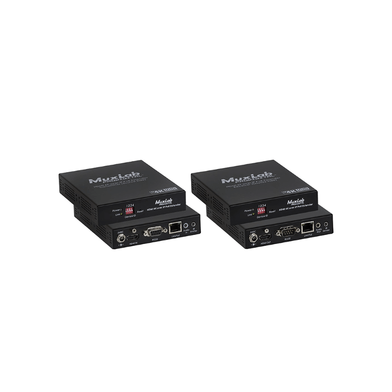 Подовжувач MuxLab провідний HDMI 4K over IP PoE Extender Kit 500758-TX / RX (100м) 