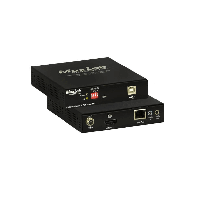 Подовжувач MuxLab провідний KVM HDMI over IP PoE Extender Kit 500770-RX / TX 