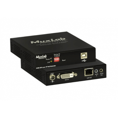 Подовжувач MuxLab провідний KVM DVI over IP PoE Extender Kit 500771-RX / TX 